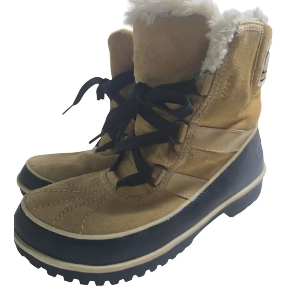 Sorel Tivoli II Waterproof Duck Fleece Leather Winter Boots Shoes Womens 9 Tan